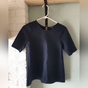 Elegant Navy Women's Short Sleeve Top MADE IN CANADA